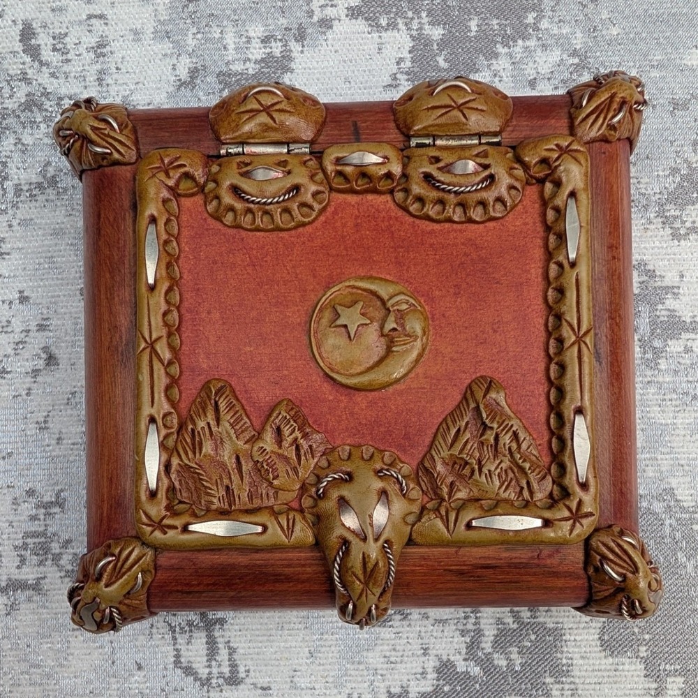 Mystical Treasures Hand Crafted Peruvian Artist Bamboo Clay Treasure Box Keeper